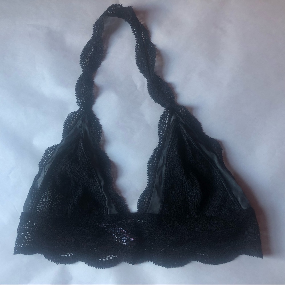 ❤️Free People Black Bra Bralette Lace Mesh Size M